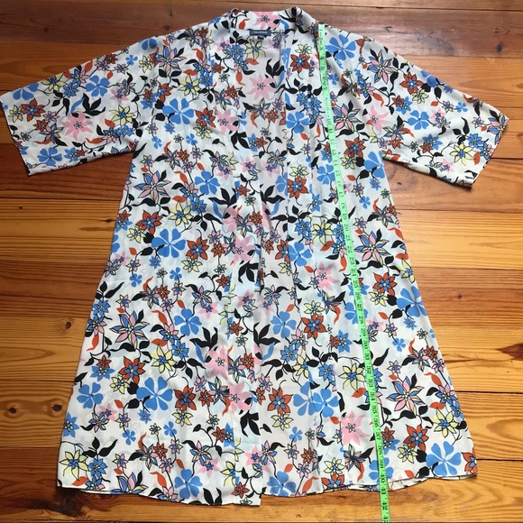 ModCloth Cream Floral Robe/Duster, EUC, S/M - Picture 7 of 12